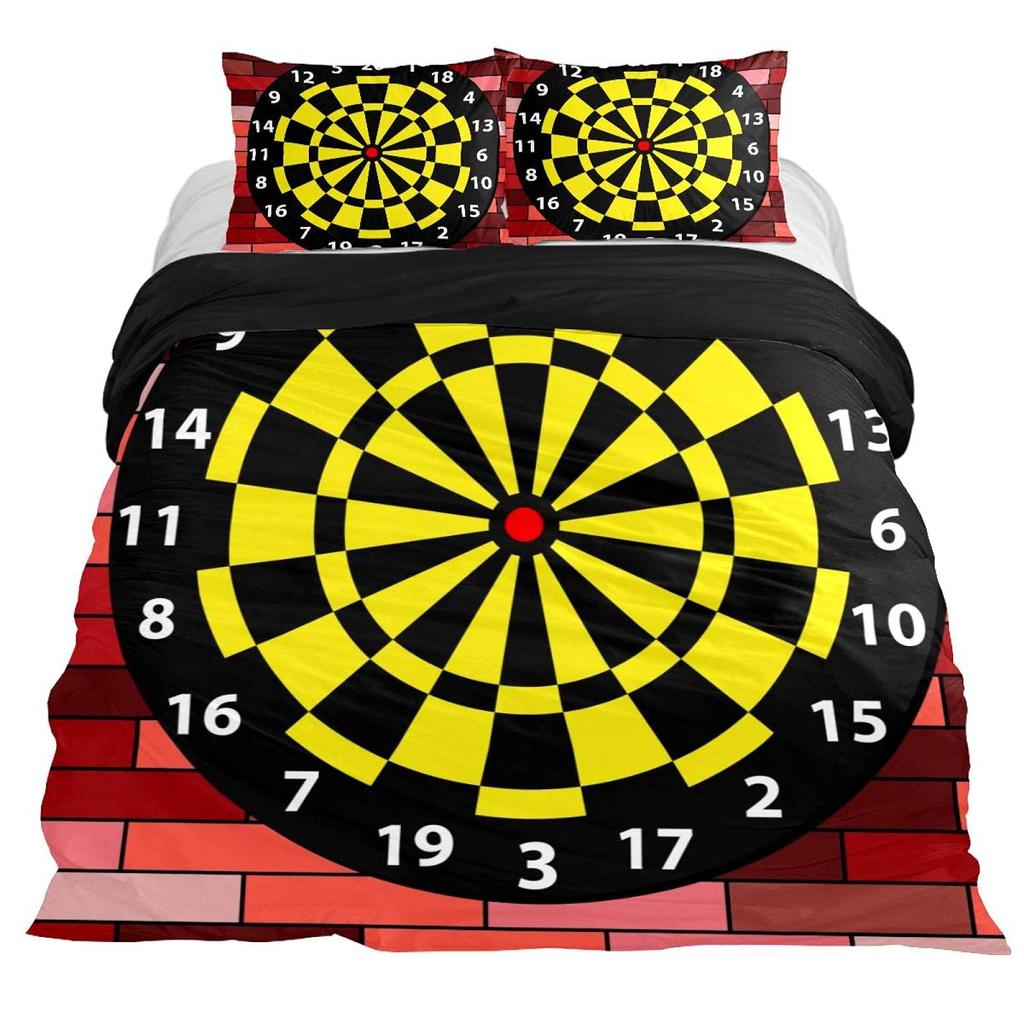 Dart Board Duvet Cover Set,Dartboard Bedding Sets 2/3pcs Skin-friendly Lightning And Flame Comforter Cover Set Full Queen Size