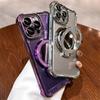 Luxury Glitter Makeup Mirror For Magsafe Magnetic Bracket Case For iPhone 16 15 12 13 11 14 Pro Max Plus XS Plating Holder Cover