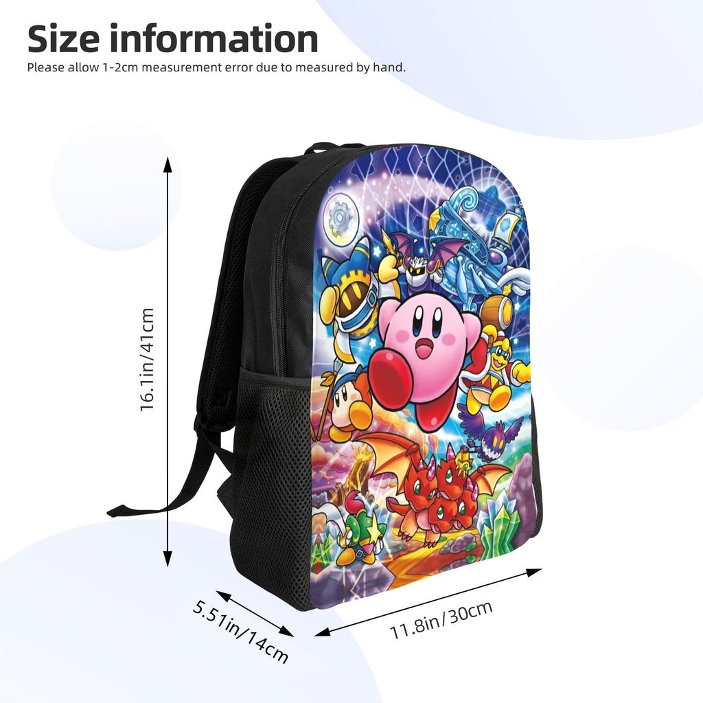 K-Kirbys Backpack for Women Men Waterproof School College Cartoon Bag Printing Bookbag
