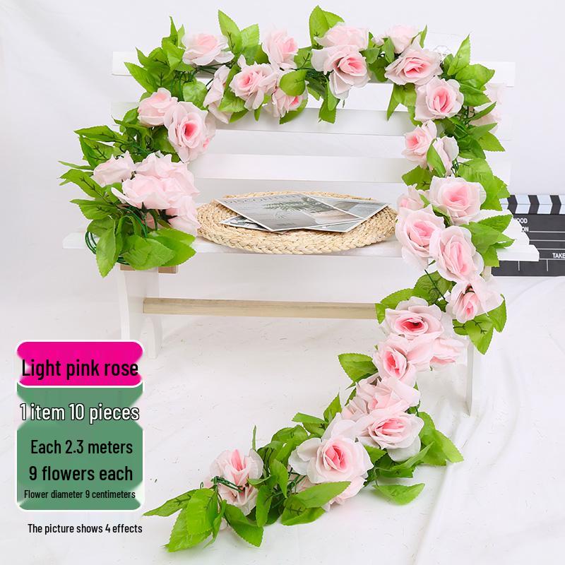 Artificial Rose Vine Decoration for Wedding Ceiling or Water Pipe Cover
