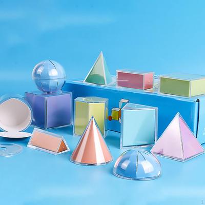 3D Geometric Solids Shapes Blocks Early Educational Toy Pattern for School