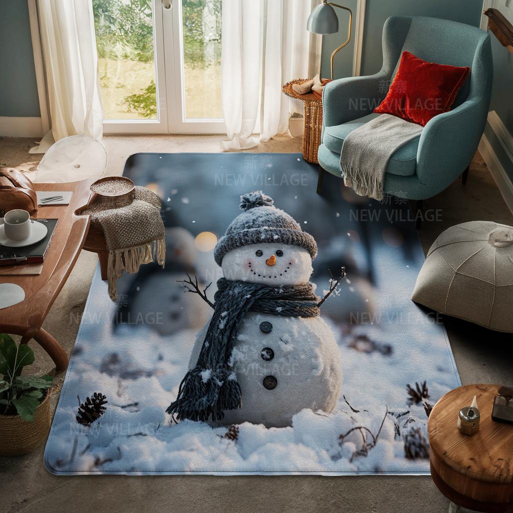 House Entrance Carpet Home Door Mat Living Room Bath Foot Bathroom Non-slip Water Absorption Rugs Bath Merry Christmas Winter