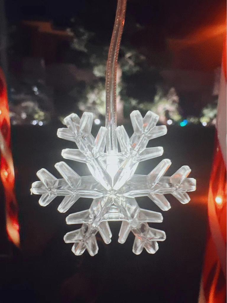 Solar-Powered Christmas Star & Snowflake Ornaments with Candy Cane Light Stakes