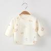 Four Seasons Baby Pure Cotton Long-Sleeve Monk Top for Spring, Autumn, and Summer