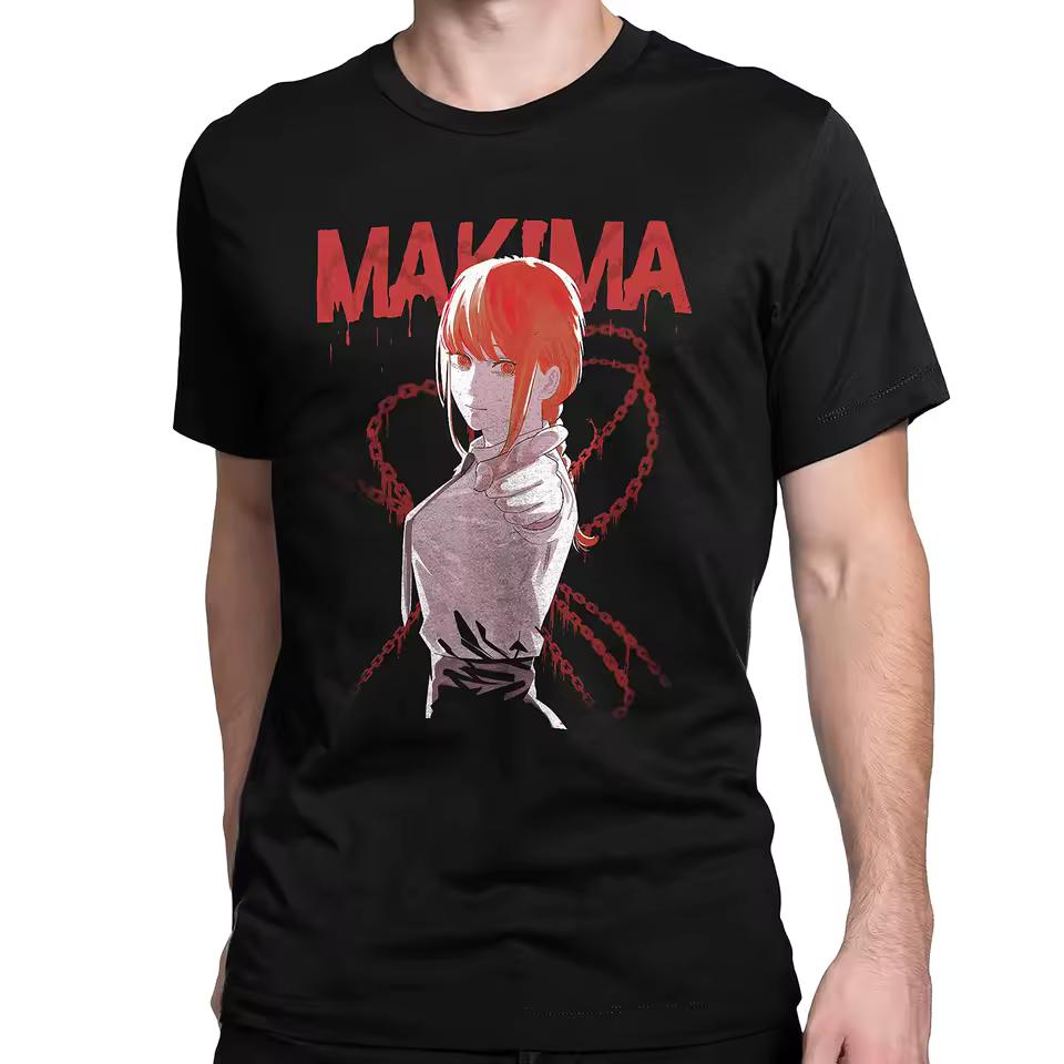 Chainsaw Man Anime Denji Makima Power Printed T shirt Men's and Women's T shirt Men's Top Sports T shirt 2026 Summer New Tee