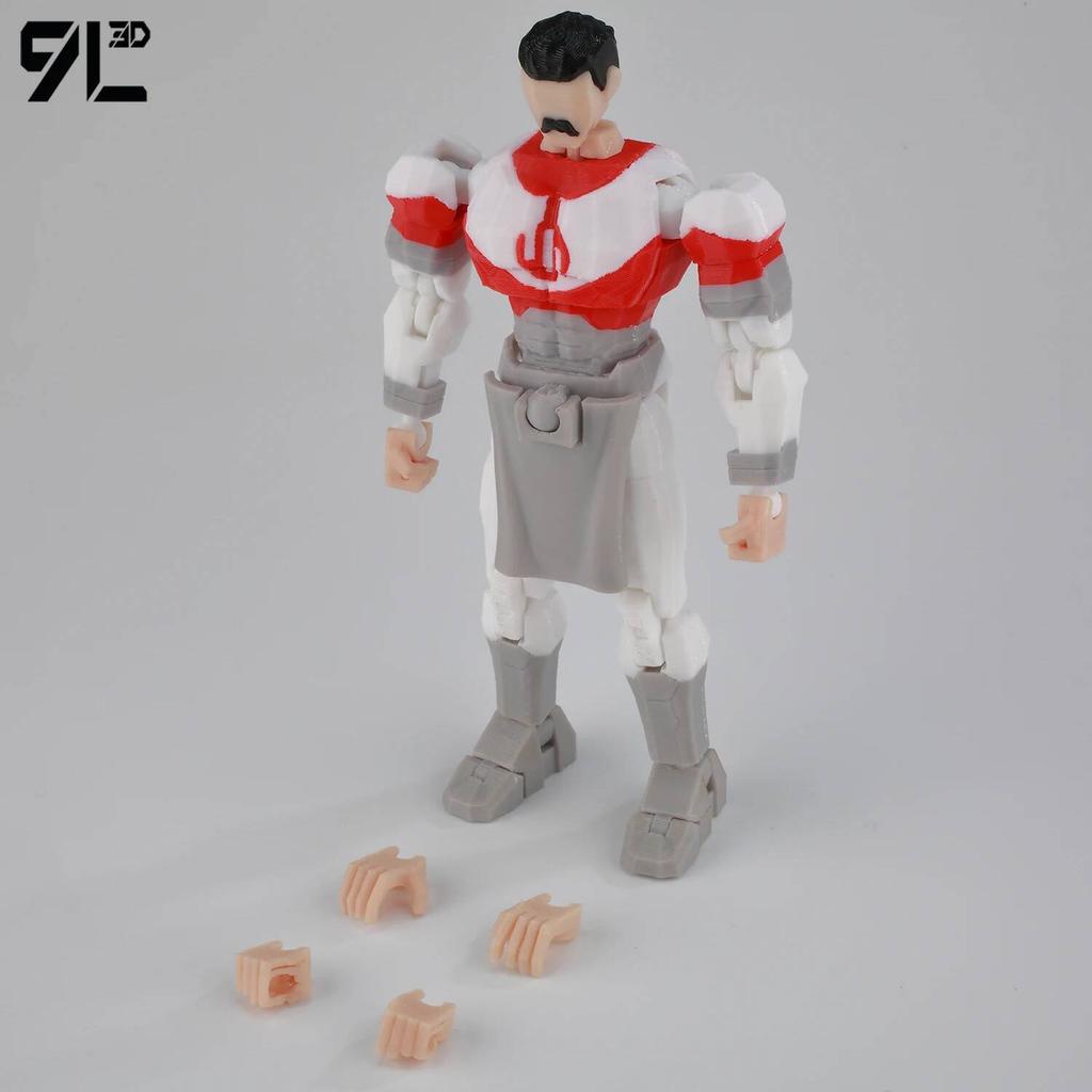 9L3D Printed Invincible Maskless Mark Toys Action Figures Titan13 T13 Dummy 13 Superheroes Multi-Jointed Movable Shapeshift Toys