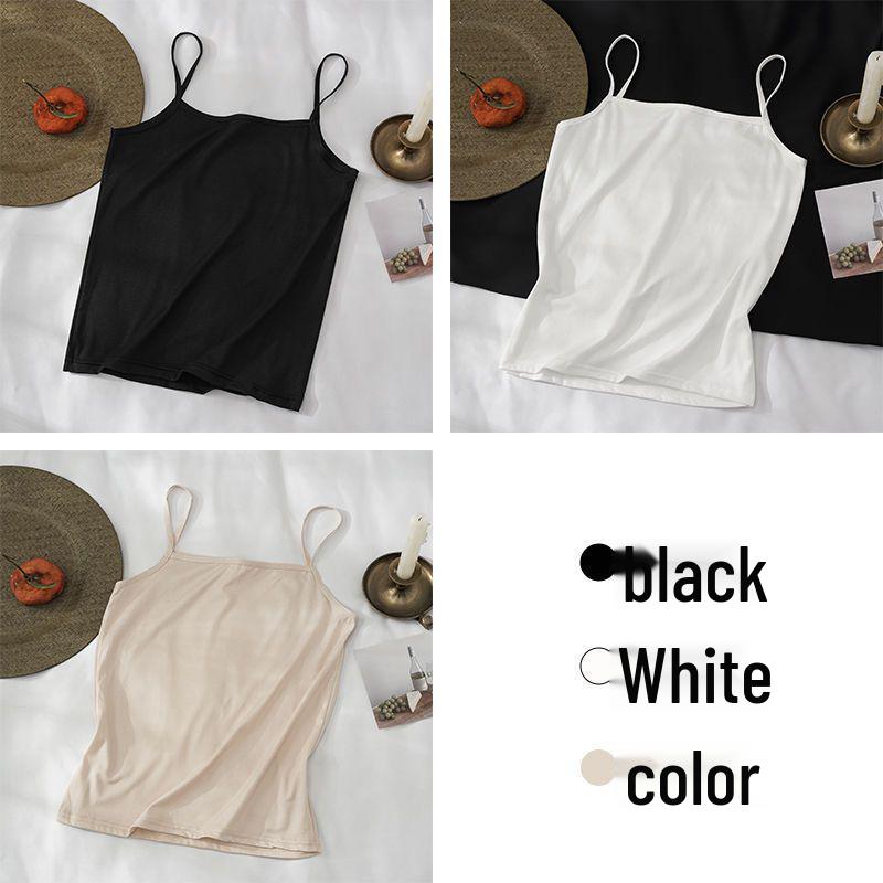 Women's Versatile Sleeveless Mid-Length Camisole - Thin Base Layer & Outerwear Top