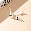 1 Pair Stud Earrings Piercing Style Polished Surface Cat Design Detachable Ear Studs Women Jewelry Collection