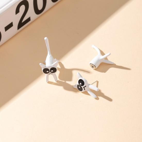 1 Pair Stud Earrings Piercing Style Polished Surface Cat Design Detachable Ear Studs Women Jewelry Collection