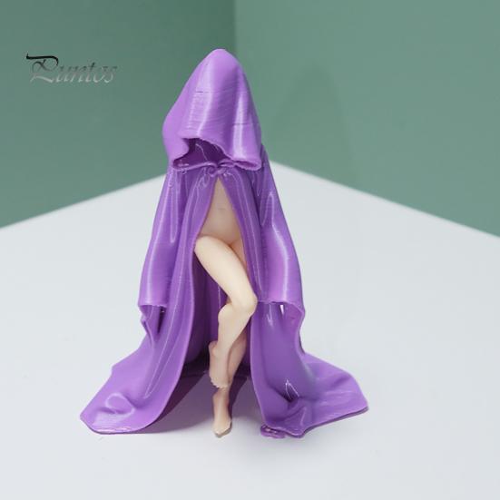 Soft Furnishing Accessory Purple Robe Girl Ornament, Gothic Halloween Style Sculpture, Durable Decor Figurine PLA Unique Collectible Figurine,