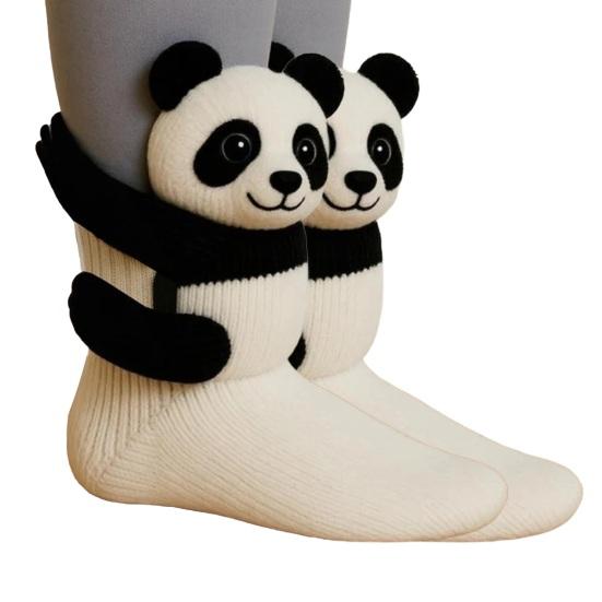 3D Animal Knitted Socks Warm Cute Crew Socks Hand Crocheted Animal Doll Floor Socks Holiday Birthday Gift for Women Girls