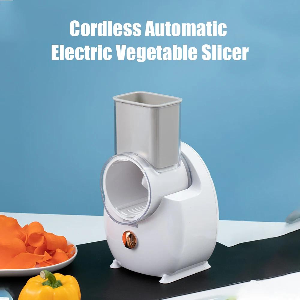 Grattugia Elettrica per Formaggio Tritaverdure Elettrico Rotativo Cordless Automatico Ricarica Tipo-C con 3 Accessori