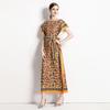 In-Stock European & American Fashion Versatile One-Shoulder Tie-Up Dress with Belt