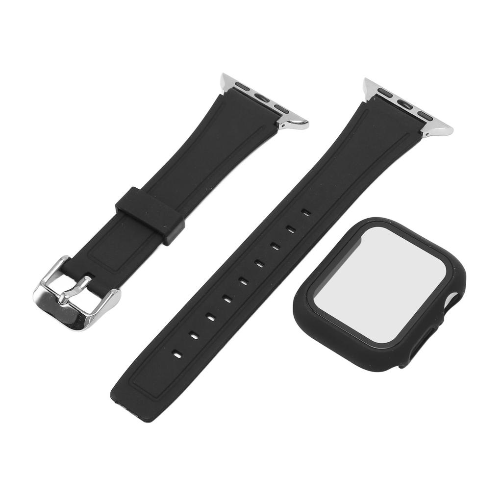 40mm Replacement Watchband Adjust Size PC Protective Case TPU Watch Strap for Iwatch Black