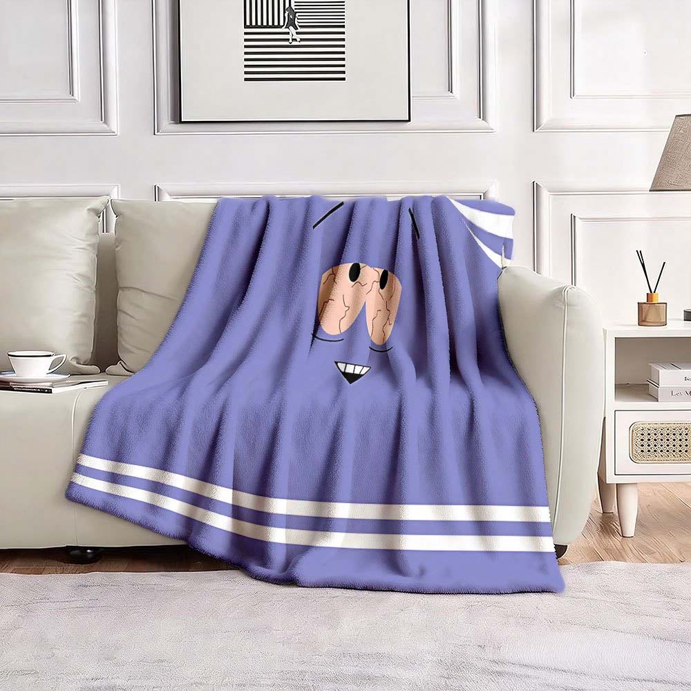 1pc South Park Towelie Themed Flannel Throw Blanket for Home Decor and Cozy Lounging