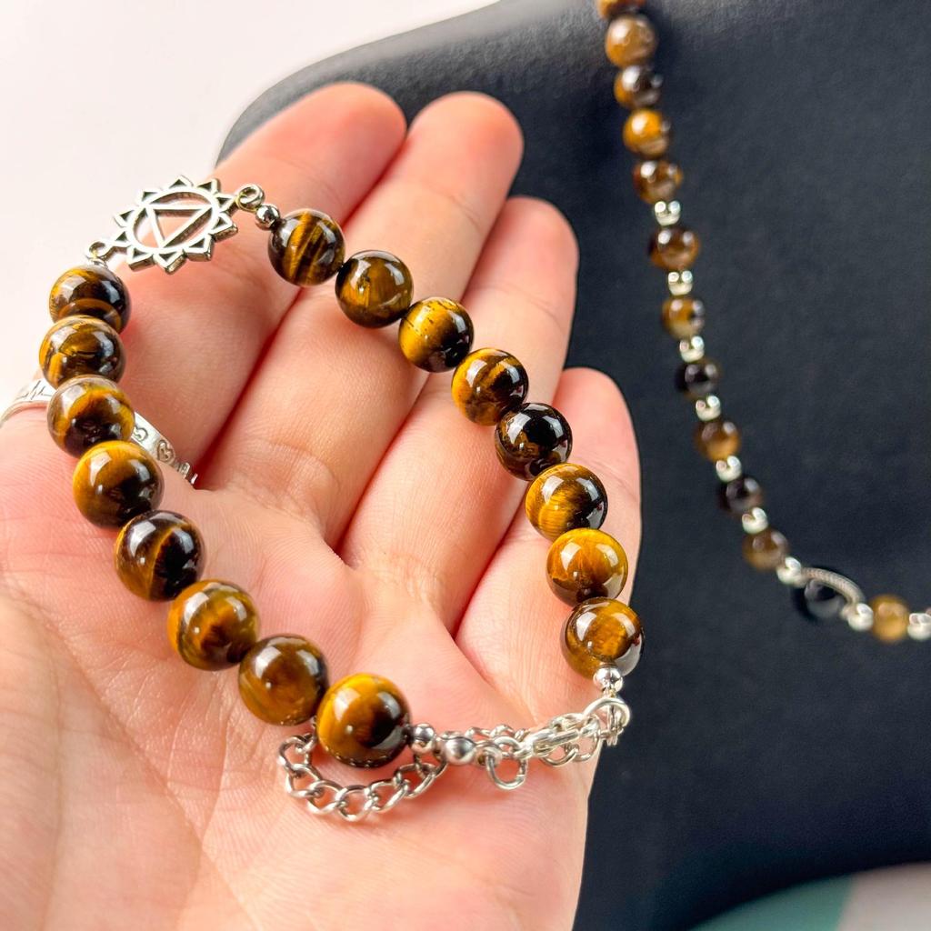 Men's Tiger Eye Natural Stone Bracelet Set - Wealth-Attracting Hand-Woven Adjustable Jewelry for Couples