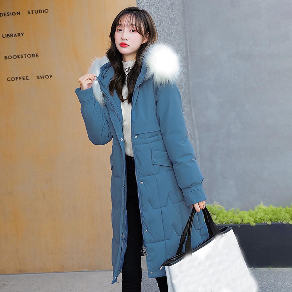 Women's Winter Long Thickened Cotton Jacket Hooded Cotton Jacket Cold Clothing