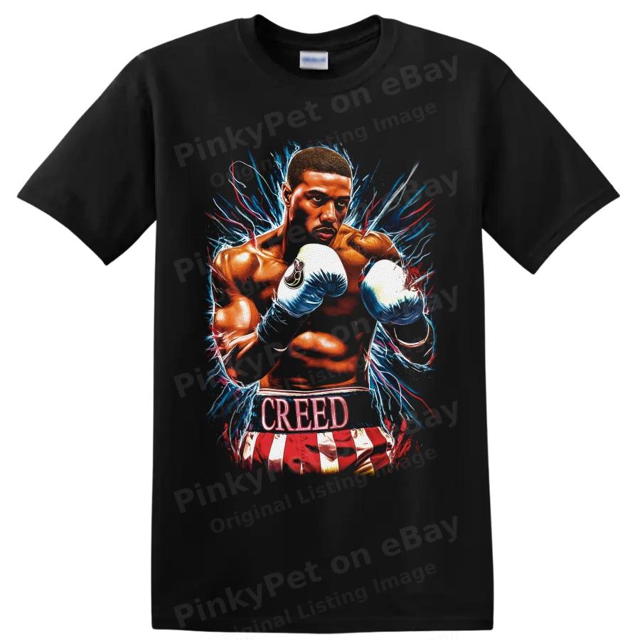 Adonis Creed Boxing T Shirt Movie Fighter Red Blue Gloves Graphic Tee Gift Fan