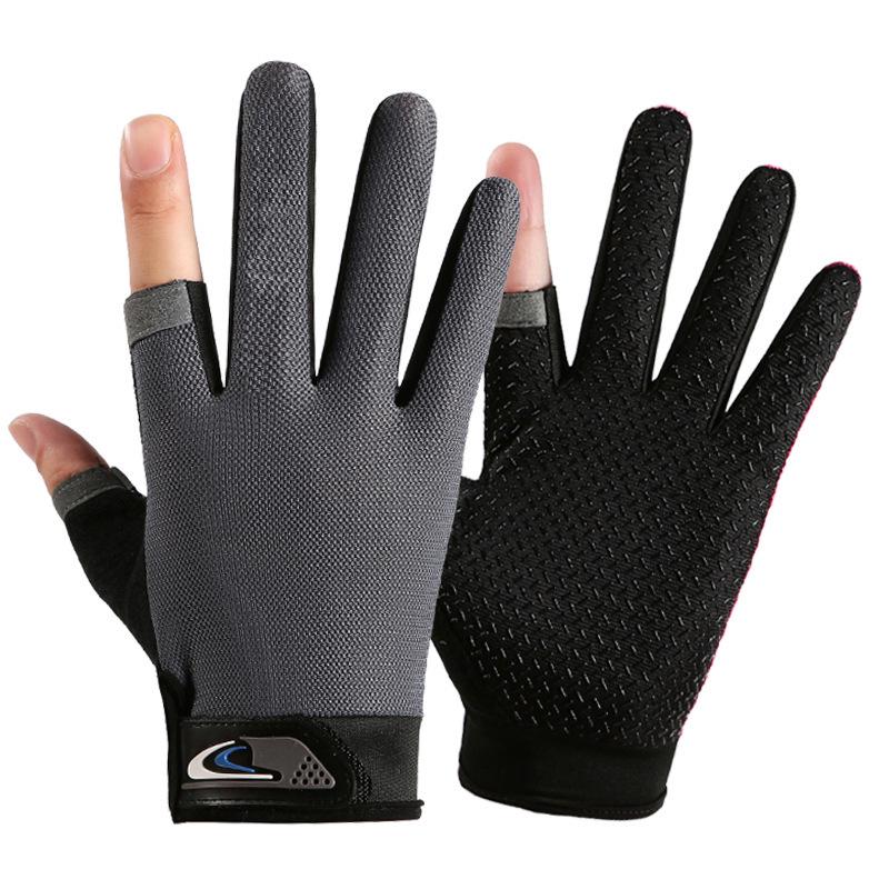 Unisex Breathable Anti-Slip Three-Fingerless Fishing & Cycling Gloves - Summer Sun Protection & Wear-Resistant