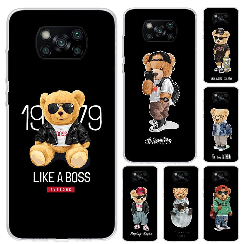 Fashion Brand Bear Phone Case for Xiaomi Poco X5 X6 X7 Pro F7 Ultra M7 Redmi 15 15C 13 13C 12 12C 10 10A 10C 9 9A 9C 9T Shell Po