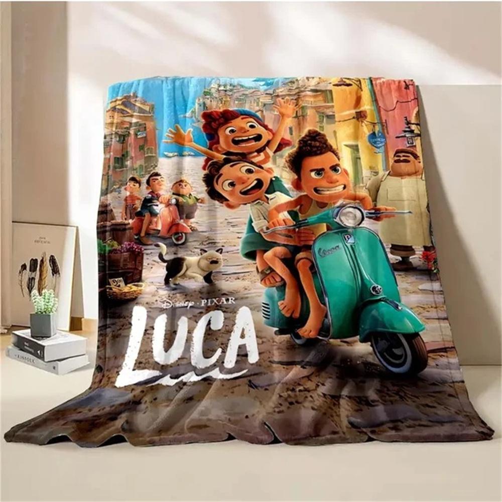 Cartoon Boy LUCA Print Blankets, Soft Blankets All Season Flannel Blanket for Kids Adult Sofa Bedding Living Room Car Decor 75cmx90cm