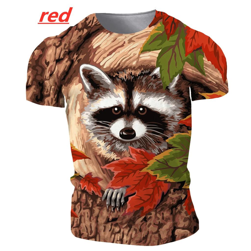 Funny Fitness Raccoon Pattern T-shirt 3D Print Men/Women Fashion Harajuku T-shirt Summer Short Sleeve Oversized Tops