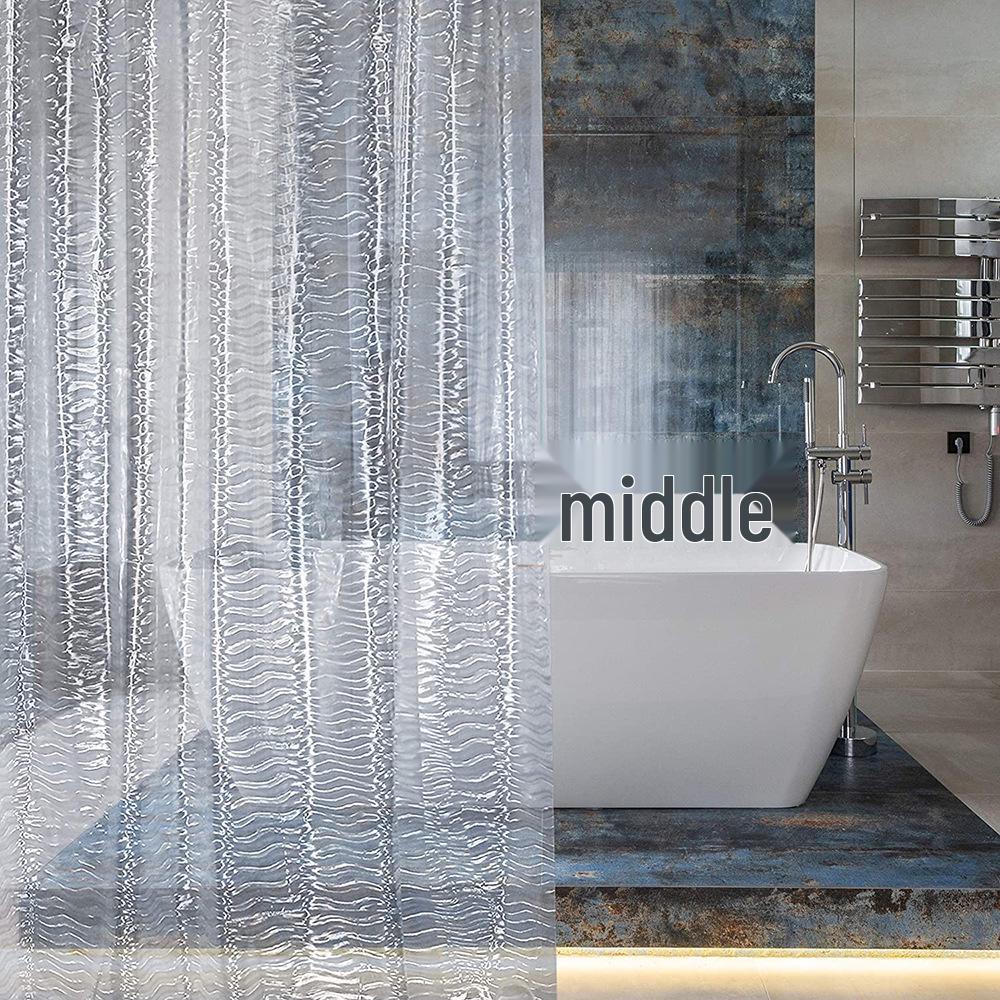 Transparenter PEVA-Duschvorhang mit Anti-Beschlag Wasserwürfel-Design für Badezimmerabtrennungen