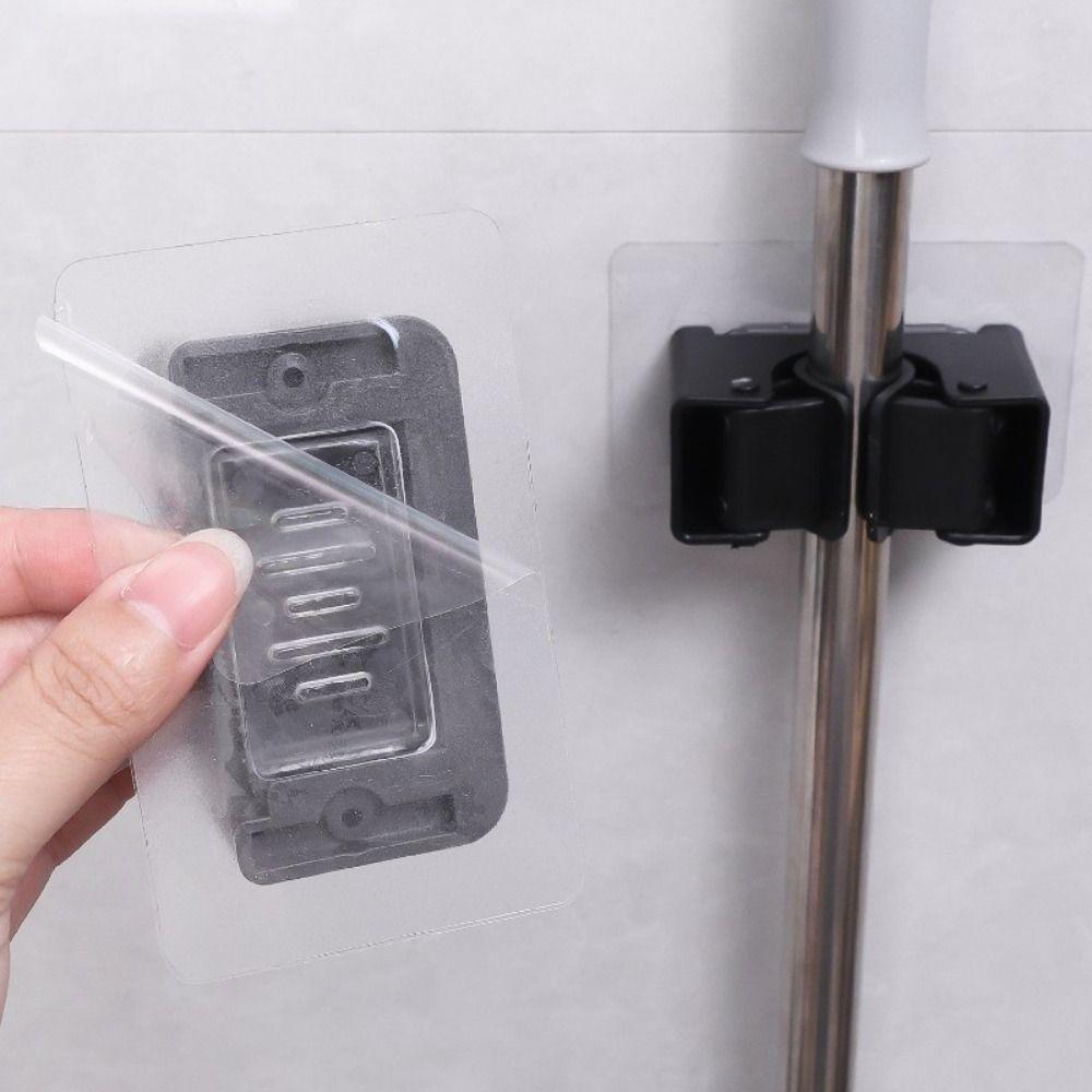 Traceless Mop Storage Holder Wall Mounted Broom Shelf New Bathroom Rack