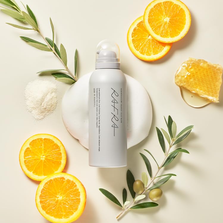 Lafla Carbonated Foam Facial Cleanser 150g Marshmallow Orange Clay Wash Pore Cleansing Foam Facial Foam Carbonated Foam Facial Cleanser Mud No