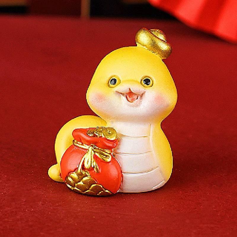 Year The Of Snake Mascot Toy Resin Cake Decoration Doll Room Gifts Decorate