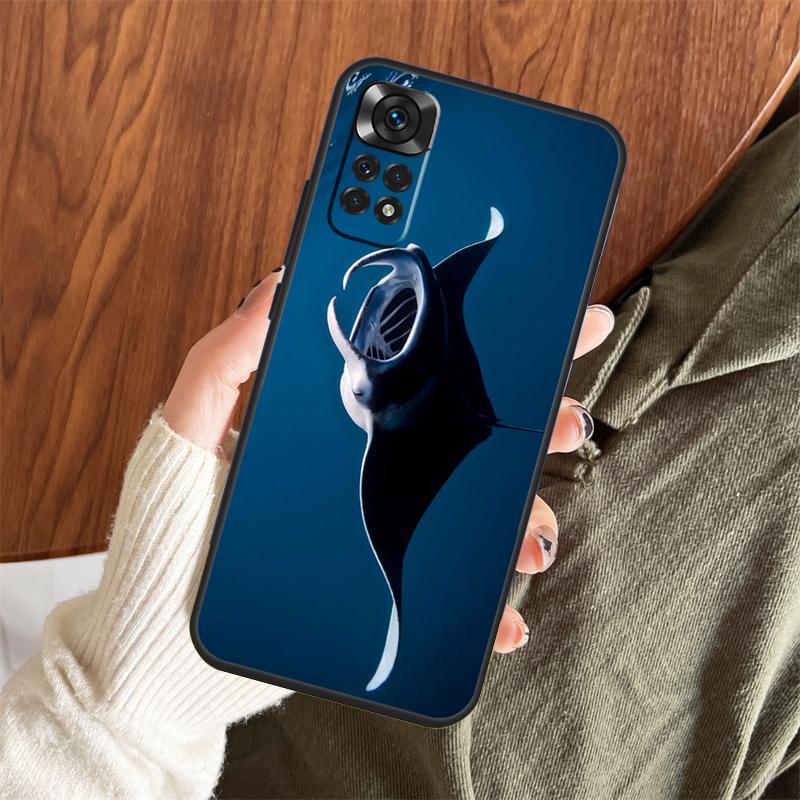 Animal Manta Ray Case For Xiaomi Redmi Note 14 Pro 13 12 11 10 15 Pro Plus Redmi 13 C 15 10C 12C 14C 15C Cover