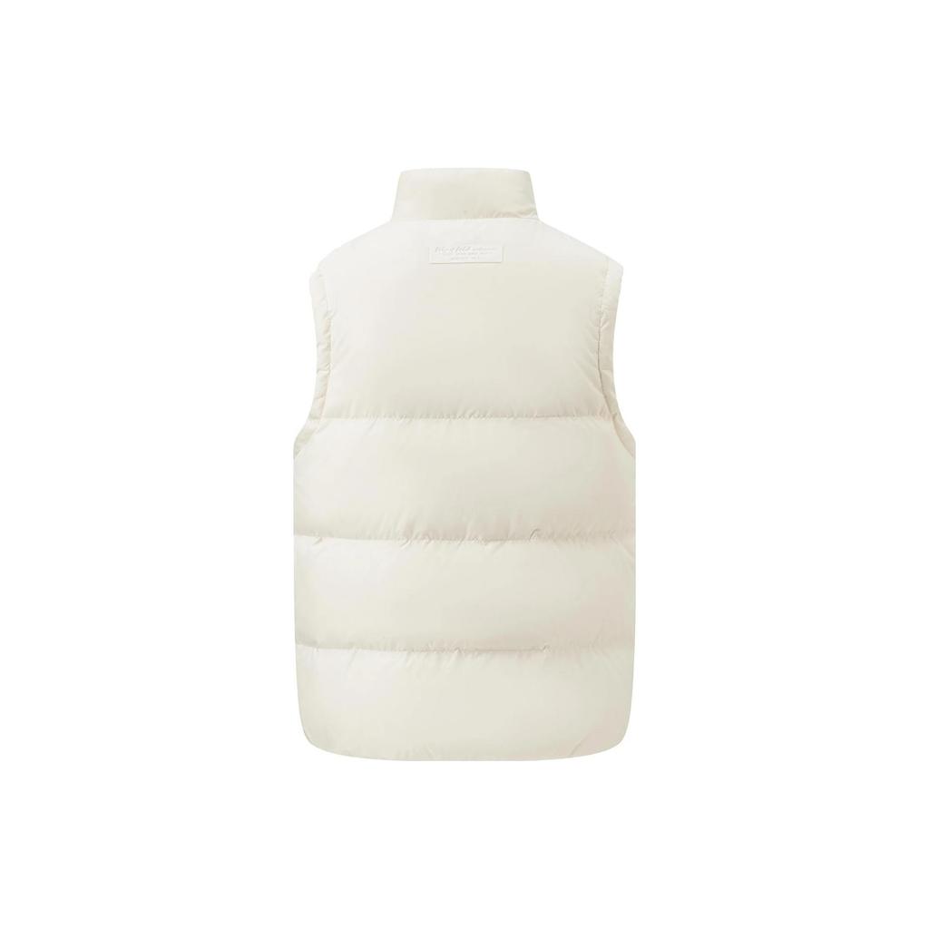 Li-Ning Wade Series Solid Color Stand Collar Water-Resistant Down Vest Men Vests Off-White AMRT029-2