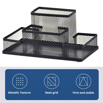 Drahtgeflecht-Stifthalter, Aufbewahrungsorganisator, große Kapazität, stabiles, rutschfestes Design, Make-up-Pinselhalter, Schreibtisch-Organizer, Bürobedarf