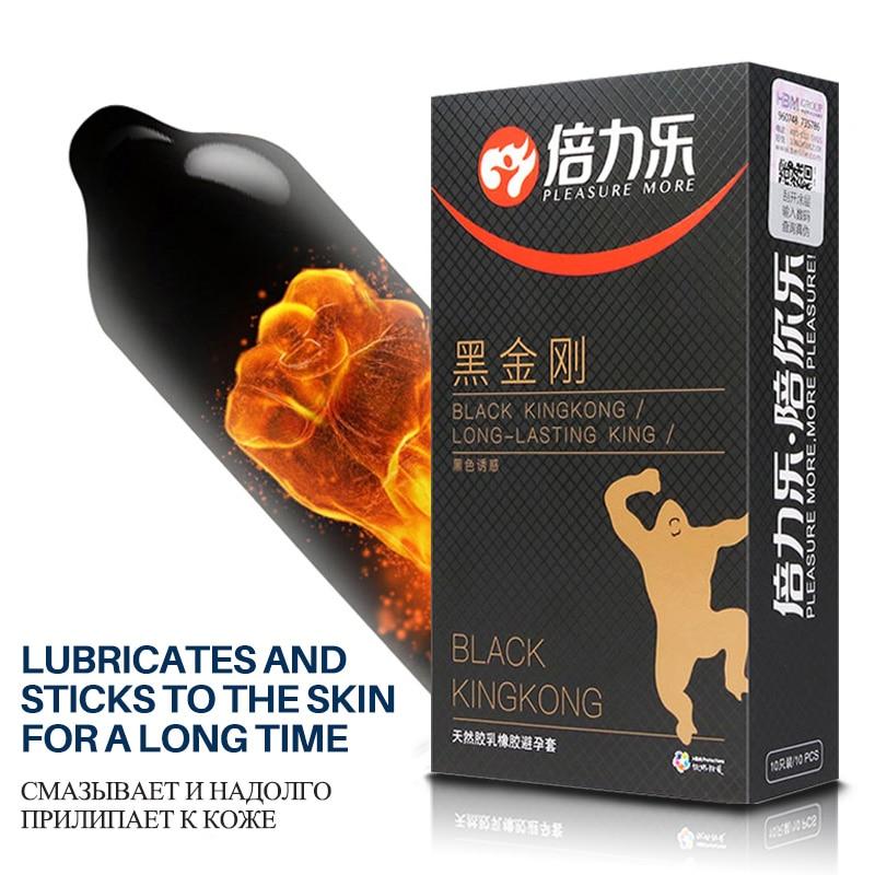 50pcs épaissir les préservatifs pour homme Double lubrification supplémentaire préservatif noir en caoutchouc naturel Latex manchon de pénis produit en gros jouets sexuels