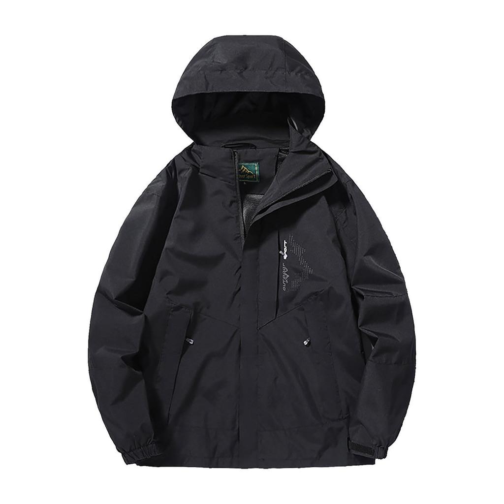 Men's Casual Sports Jacket Waterproof Lightweight Hooded  Hiking Golf Raincoats With  Pockets