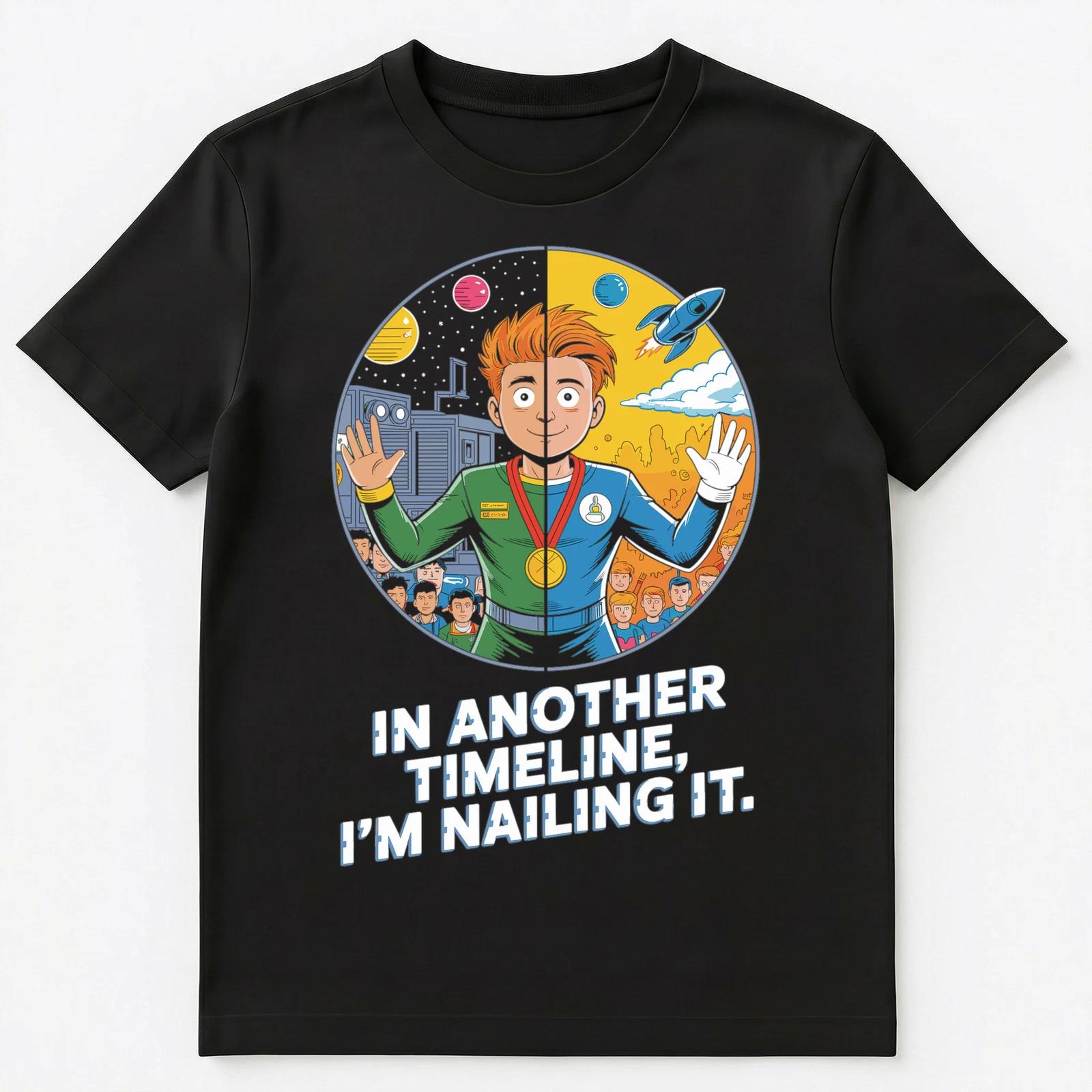 Alternate Reality Multiverse Existential Funny Timeline Unisex T-Shirt M