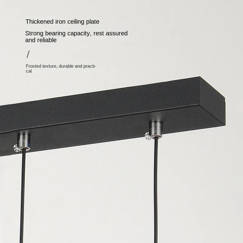 Modern restaurant chandelier iron art long strip chandelier Nordic creative luxury living room home decoration Lamps for room