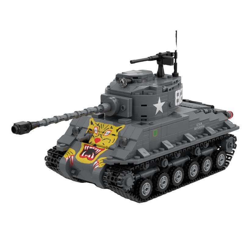 MOC-140960 M4 Sherman Tank Model Building Blocks Children’s Toy Set