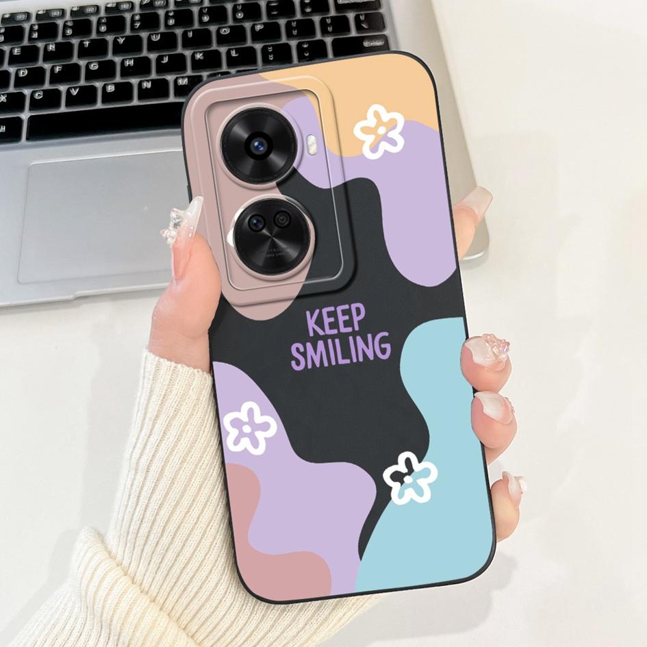 Nova 12 SE Hülle Für Huawei Nova 12 SE Cover 2024 Mode Bemalt Flüssigsilikon Anti-Fall Schutz Stoßfänger Für Nova 12SE Funda
