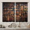 Middle Ages Bookcase Printed Curtain for Home Decor - Rod Pocket Window Treatment for Bedroom   Kitchen   Living Room