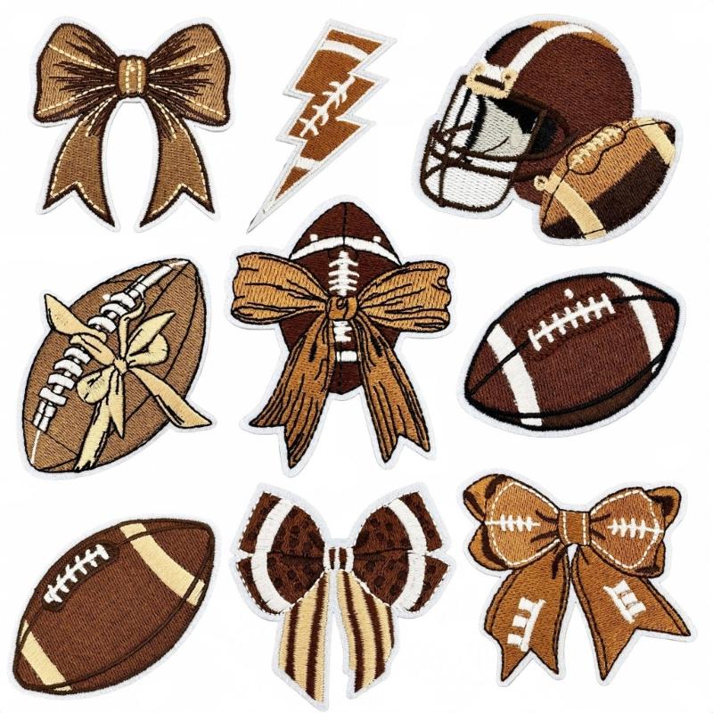 

9Pieces Sport Themed Embroidered Applique Patches Iron/Sew On Clothing Patches for Clothing Jeans Jackets Backpacks Hat 1