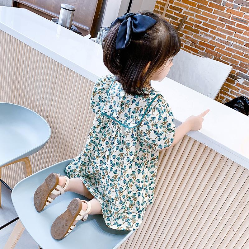 Girls Summer Floral Short Sleeve Dress Cute Princess Baby Toddler Casual Party Sundress For Kids