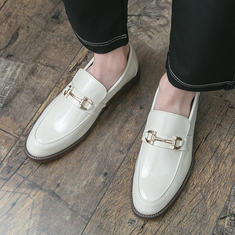 Business minimalist or men's leather shoes luxury designer styles Party Plus size New black and white shoes 38-47