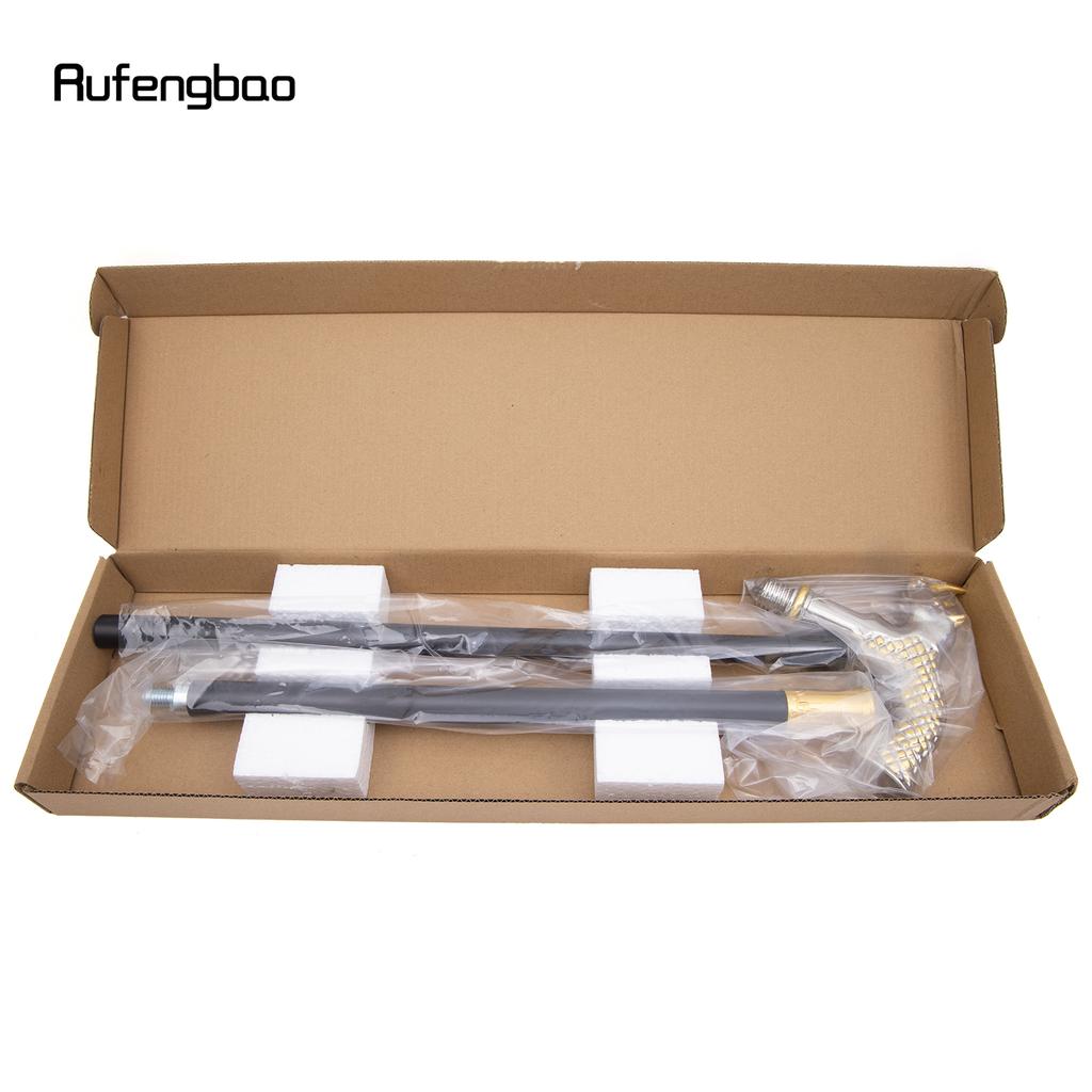 Golden White Rhinoceros Head Fashion Walking Stick Decorative Stick Cospaly Vintage Party Fashionable Walking Cane Crosier 91cm