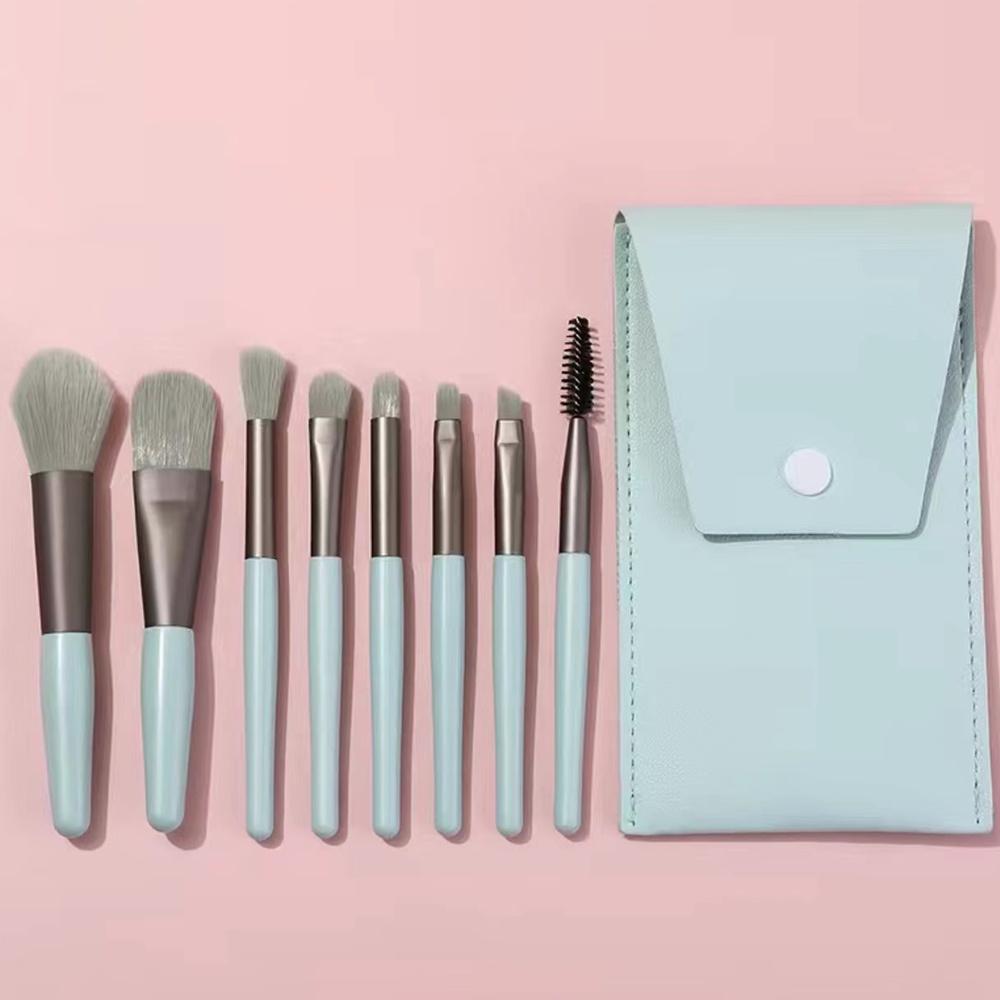 8pcs Travel Makeup Brush Case Kit Travel and Daily Use Beauty Set Blending Beauty Tool Bag Flower Color 26 Letters Pattern