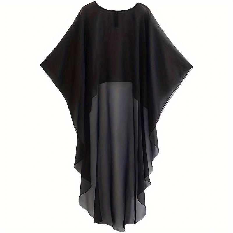 

Асимметричное платье-плащ из тюля с бретелями и атласным платьем с V-образным вырезом One Size