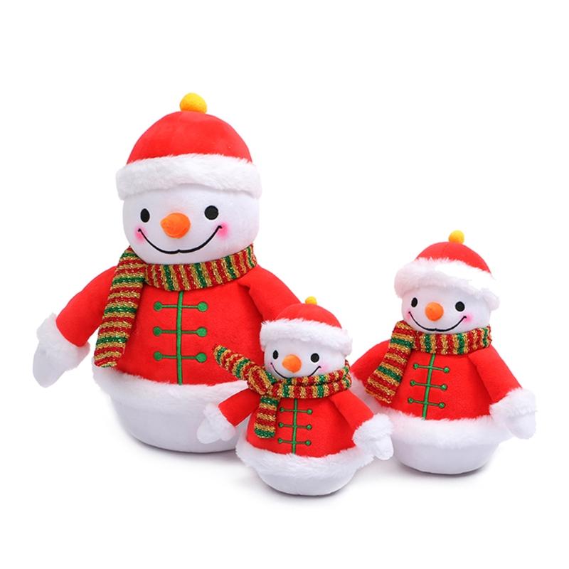 7/8/12’’ Plush Toy Mini Snowman Lovely Christmas Ornament Soft Stuffed Cotton Toy for House Decoration Hanging Gift Toy