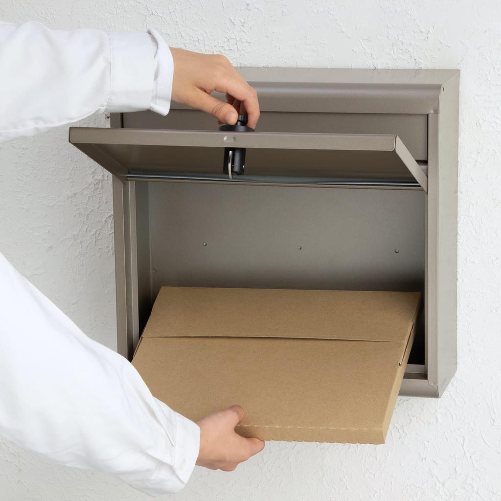 Green Life Post Wall Hanging in Steel Compatible with A4 Envelopes Size Combination Lock Slim Stylish Titanium Gray [Made Japan] (Square 2) FH-614D