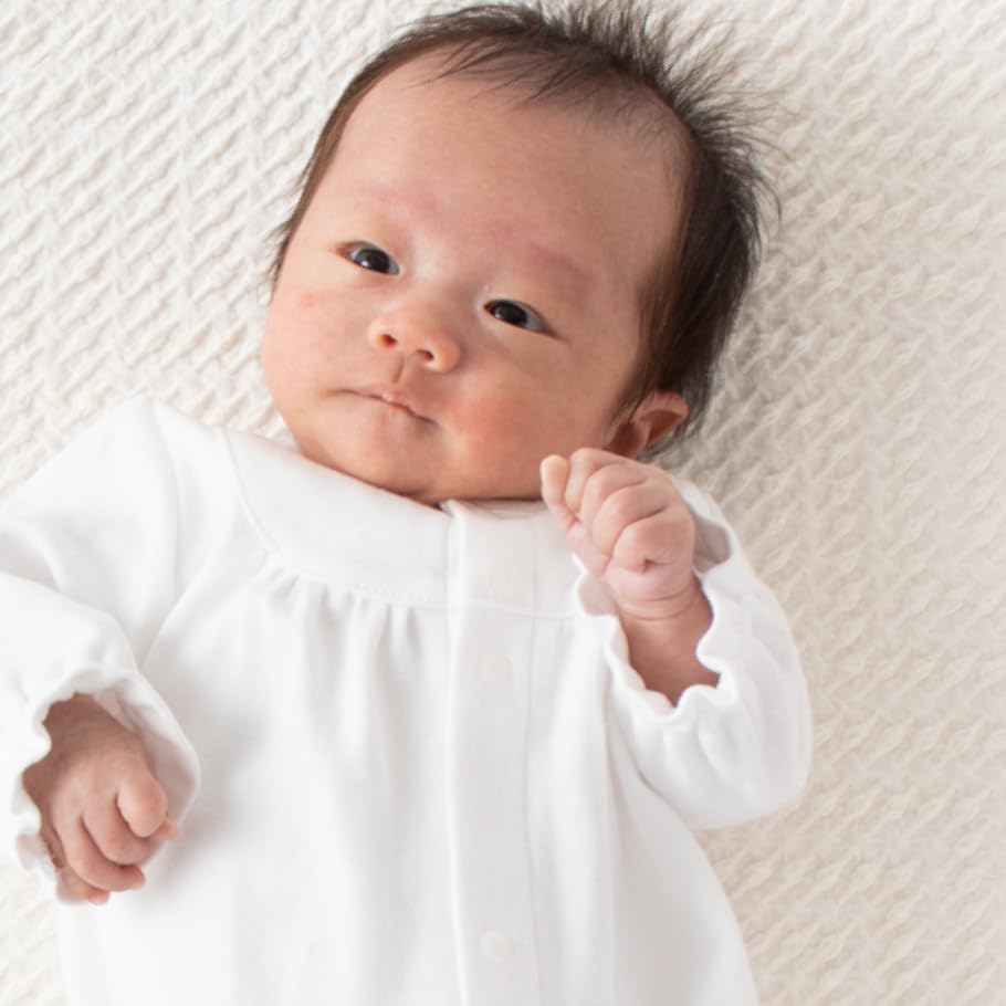 Cream de Coco Baby Ideal for Hospital Discharge and Shrine Sizes 50cm and for Boys and Spring and Product 12550 Dress, Visits, 60cm, 100% Cotton,