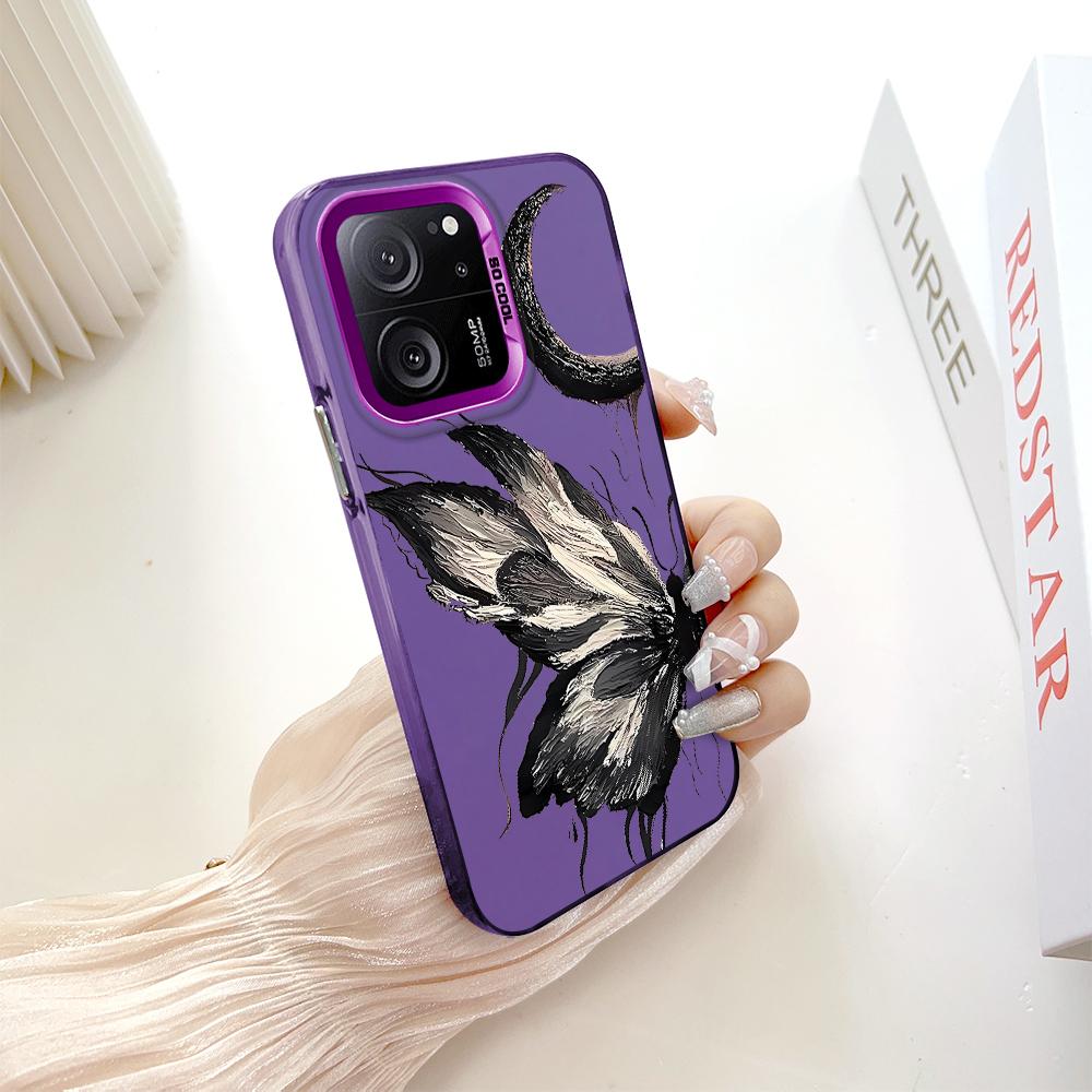 Malovaný vzor barevný stříbrný oboustranný pevný kryt odolný proti pádu proti pádu pro Xiaomi Redmi Poco